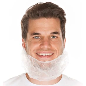 Skægbind non-woven hvid, 100 stk