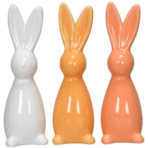 Dekorationsfigur Osterhase Dolomit, 3 Farben sortiert