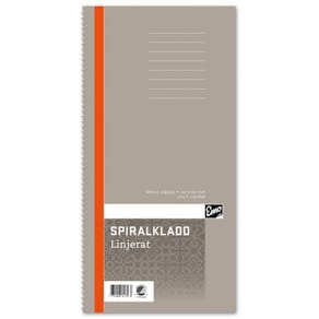 Spiralkladd, 147x297mm, linjerat, 147x297mm, 5st