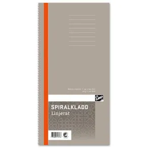 Spiralkladd, 147x297mm, linjerat, 147x297mm, 5st