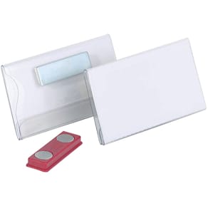 Namensschild Durable, Doppelmagnet, transparent, 75 x 40 mm, 25er