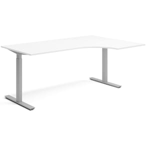 Skrivbord el höger 80x180 cm Vit/Silver