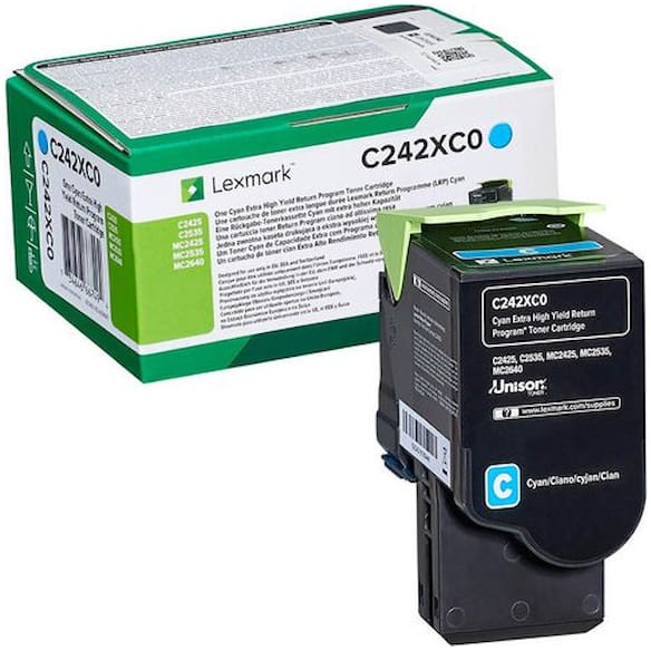 Toner LEXMARK C242XC0 Cyan