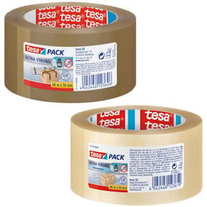 Packtejp TESA Ultra Strong Brun, PVC/naturgummi, tystavrullad, 50mm x 66m