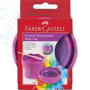 Wasserbecher Faber-Castell Clic&Go, pink marble