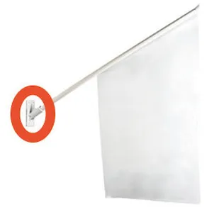 Flaggfäste för entreflagga vit