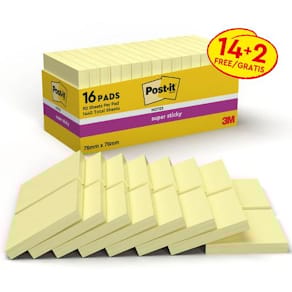 Notes POST-IT SS 76x76mm gul 16/fp