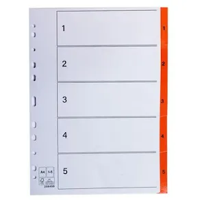 Register plastflik 1-5 orange 20/fp
