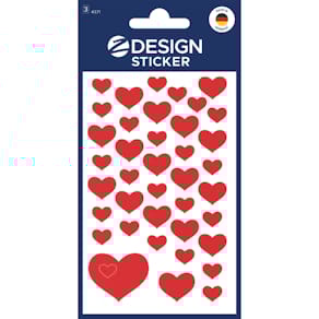 Schmucketiketten Avery Zweckform Creative, rote Herzen