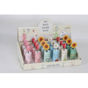 Vase EigenArt mini, rund, sortiert, 3x7cm, 6 Motive, Thekendislay