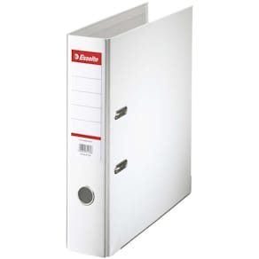 Brevordner Esselte Standard hvid 75 mm A4, 2 ringe, 10-pak