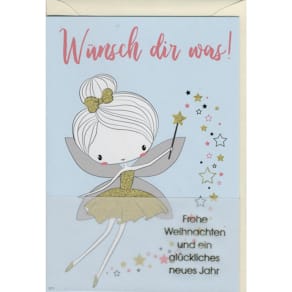Weihnachtskarte Noname, mit Glitter und Pergamentpapier, bunt