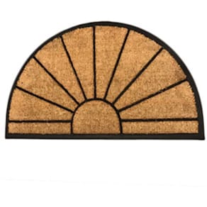 Dørmåtte CleanCarpet halvmåne, sort/brun, 46x76 cm, 20 mm