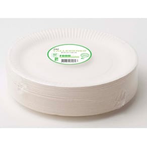 Frokosttallerken Ø23 cm, papir, komposterbar, hvid, 100 stk