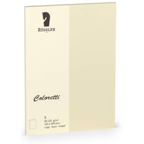 Briefkarte Rössler Coloretti, B6 HD, 5 St., creme