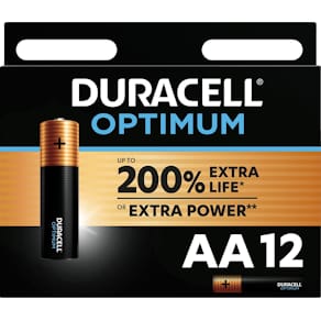 Batterij Duracell Optimum AA, blister van 12 stuks