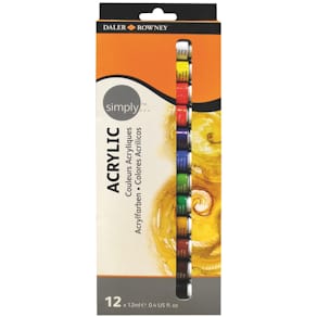Acrylfarben-Set Daler-Rowney Simply Acrylic, 12 Farben, 12x12 ml