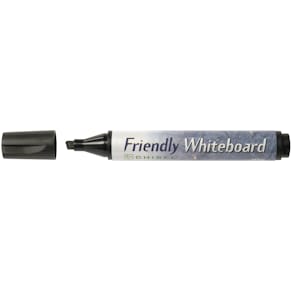 Whiteboardpenna FRIENDLY Svart, sned, 10st