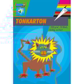 Tonkartonblock PVP, 220 g/m², A4, 10 Blatt, sortiert