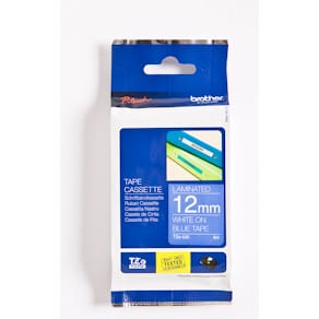 Tape BROTHER TZE535 12mm Vit på Blå