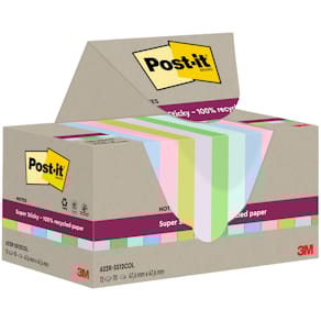 Haftnotizblock Post-it Super Sticky Recycling Notes, 12×70 Blatt,