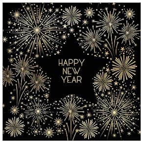 Serviette AMBIENTE Goldenes Neujahr, 33x33 cm, 3-lagig