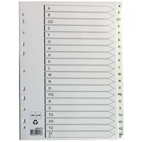 Plastregister A4 A-Ö vit