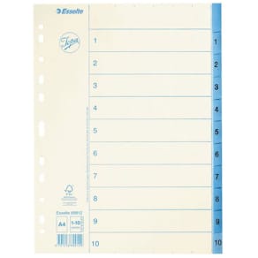 Pärmregister JOPA Papper A4 1-10, blå flik, 10st