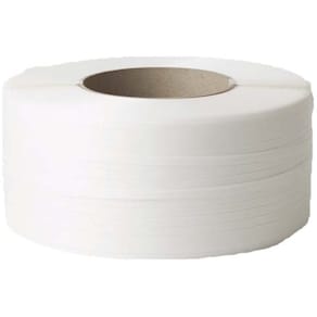 PP strapbånd 12x0,55 mm 2500 m, Ø280, hvid, præget, 2 ruller