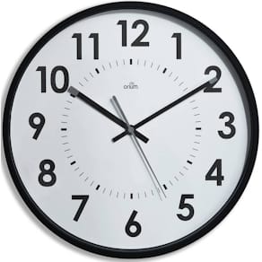 Wanduhr CEP Quarz, Ø 30 cm, schwarz/weiß