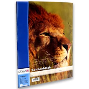 Zeichenblock LANDRE, A3, 100g/m², 10 Blatt, 4 Motive, weiß