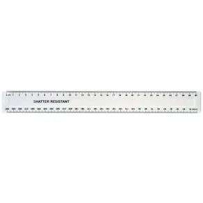 Linjal Vit, 30cm, splitterfri, 100/fp