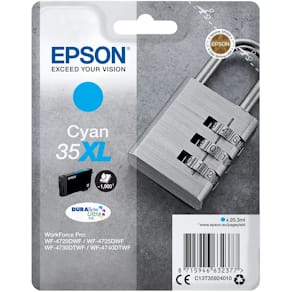Inktcartridge Epson 35XL, 20,3 ml, OEM C13T35924010, cyaan