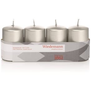 Stumpenkerze Advent, 4 St., silber