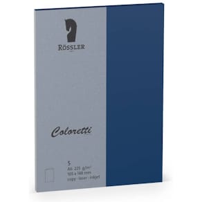 Briefkarte Rössler Coloretti, A6 hochdoppelt, 5 Stück, jeans