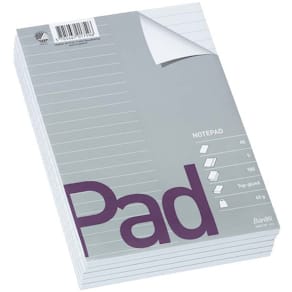 Standardblok, Bantex, Standard pad, A5 hvid, 148x210mm, 60g/m2,