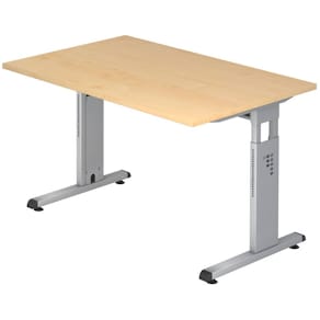 Schreibtisch HAMMERBACHER OS12, 120x80 cm, Ahorn, silbernes C-Fuß