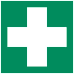 Erste-Hilfe-Schild MOEDEL ISO 7010, Folie, 100x100 mm