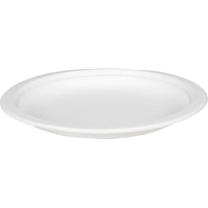 Engangstallerken Bagasse ABENA Ø18cm Hvid, 50-pak