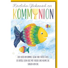Kommunionskarte, bunt, inkl. Briefumschlag, 11,5 x 17 cm