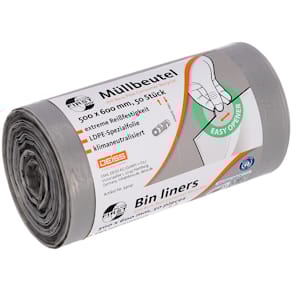 Müllbeutel Deiss First Plus PCR, 30 l, grau, Blauer Engel, 50 St.