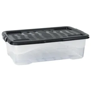 Plastlåda STRATA 30L klar med lock PP