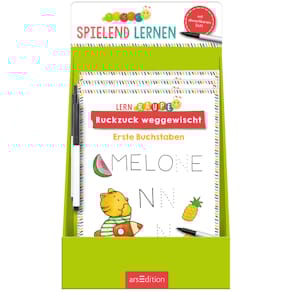 Übungsheft ARS Edition Lernraupe Display, abwischbar, inkl. Stift