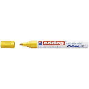 Lakmarker edding 750 permanent, 2-4 mm rund, gul, 10 stk