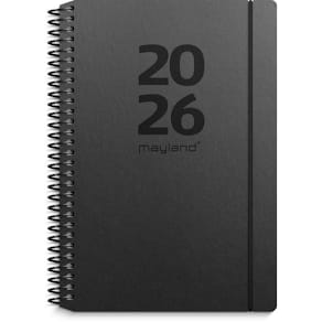 Ugekalender Mayland tværformat A6 2026, sort, FSC