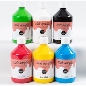 Akrylfärg blank 500ml mix 6 st/fp