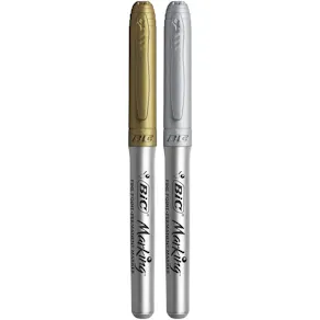 Märkpenna BIC guld+silver 1 av varje/fp