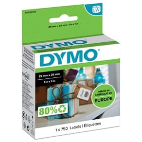 Etiketter Dymo Universal, 25x25mm, 750/fp
