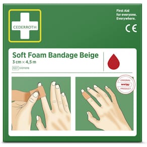 Plåster CEDERROTH SoftFoam 3cmx4,5m beig