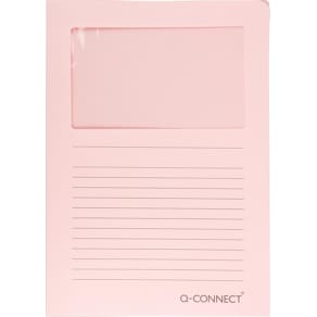 L-map Q-CONNECT met venster, 120 g/m², A4, pak van 100 stuks, FSC